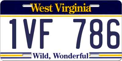 WV license plate 1VF786