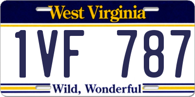WV license plate 1VF787