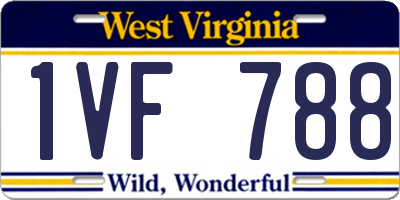 WV license plate 1VF788