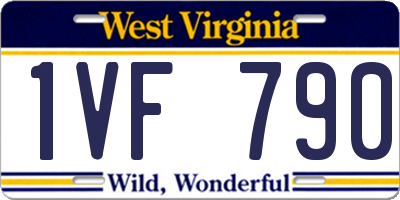 WV license plate 1VF790