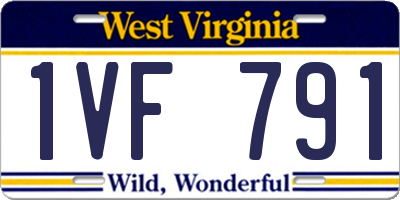 WV license plate 1VF791