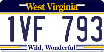WV license plate 1VF793
