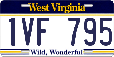 WV license plate 1VF795
