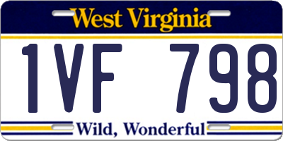 WV license plate 1VF798