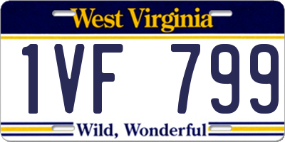 WV license plate 1VF799