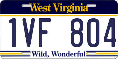WV license plate 1VF804