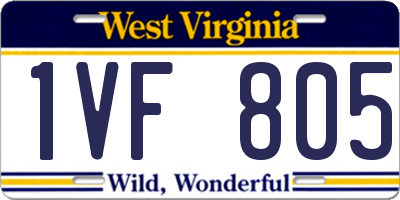 WV license plate 1VF805