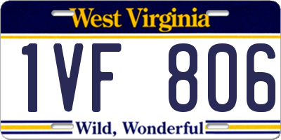WV license plate 1VF806