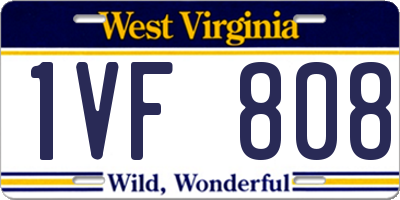 WV license plate 1VF808
