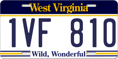 WV license plate 1VF810