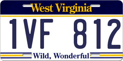 WV license plate 1VF812