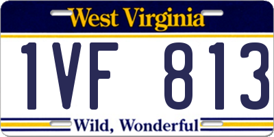 WV license plate 1VF813