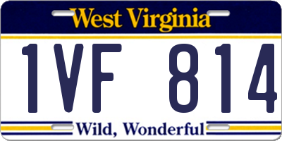WV license plate 1VF814