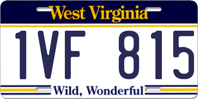 WV license plate 1VF815