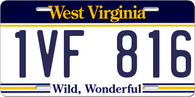 WV license plate 1VF816