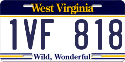 WV license plate 1VF818