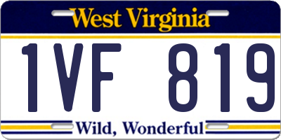 WV license plate 1VF819
