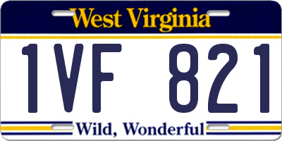 WV license plate 1VF821