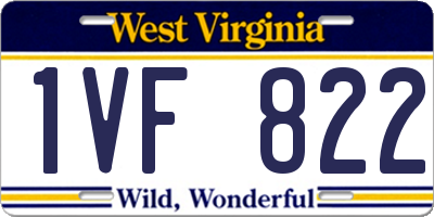 WV license plate 1VF822