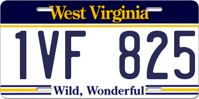 WV license plate 1VF825