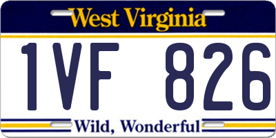 WV license plate 1VF826