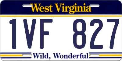 WV license plate 1VF827