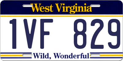 WV license plate 1VF829