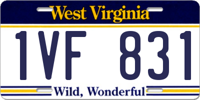 WV license plate 1VF831