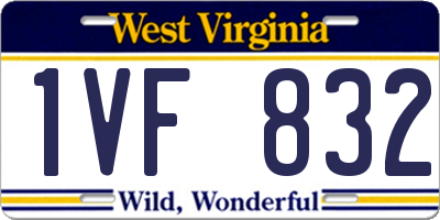 WV license plate 1VF832