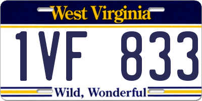 WV license plate 1VF833
