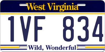 WV license plate 1VF834