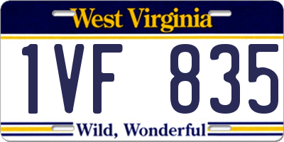 WV license plate 1VF835