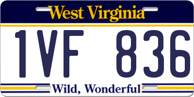 WV license plate 1VF836