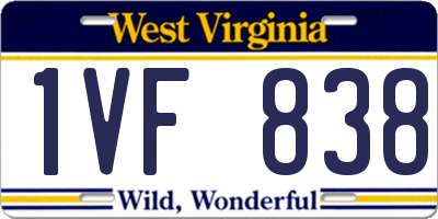 WV license plate 1VF838
