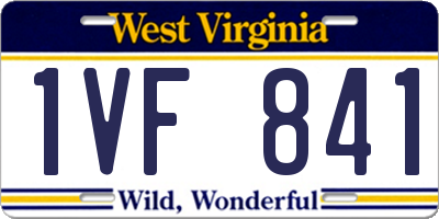 WV license plate 1VF841