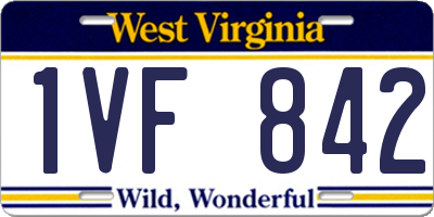 WV license plate 1VF842