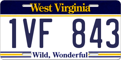 WV license plate 1VF843