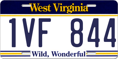 WV license plate 1VF844