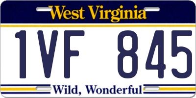 WV license plate 1VF845
