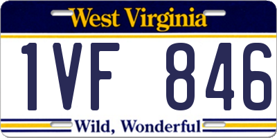 WV license plate 1VF846