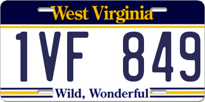 WV license plate 1VF849