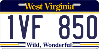 WV license plate 1VF850