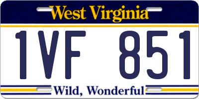 WV license plate 1VF851