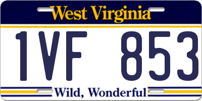 WV license plate 1VF853