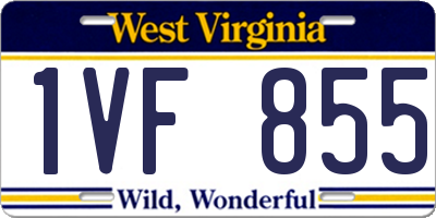 WV license plate 1VF855