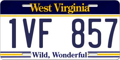 WV license plate 1VF857