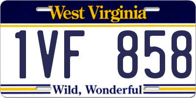 WV license plate 1VF858