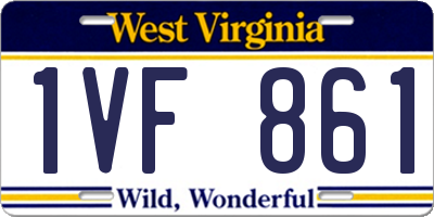 WV license plate 1VF861