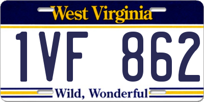 WV license plate 1VF862