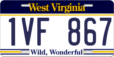 WV license plate 1VF867